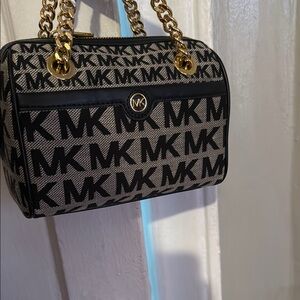 Michael Kors Black and Beige Logo Bag